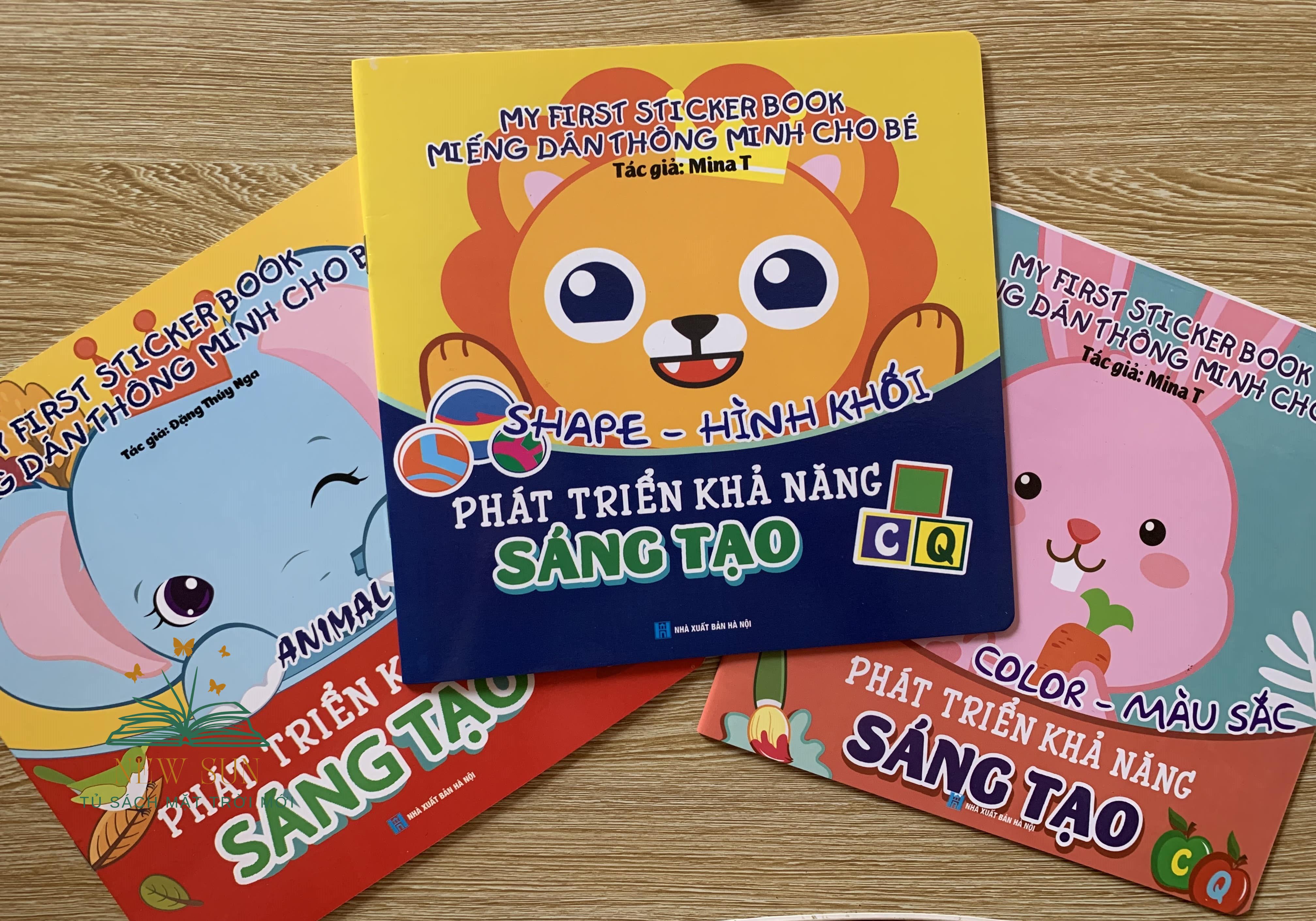 New sun bộ 3 cuốn sách dán thông minh phát triển khả năng sáng tạo ns011