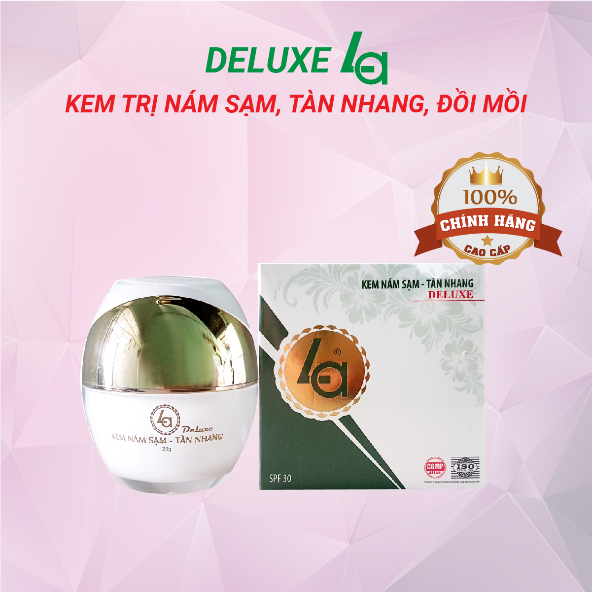 Kem nám tàn nhang đồi mồi Deluxe LA, dưỡng trắng da mặt chống nắng và chống lão hóa - Kem nám tàn nhang đồi mồi 20gram - Mỹ Phẩm Deluxe LA