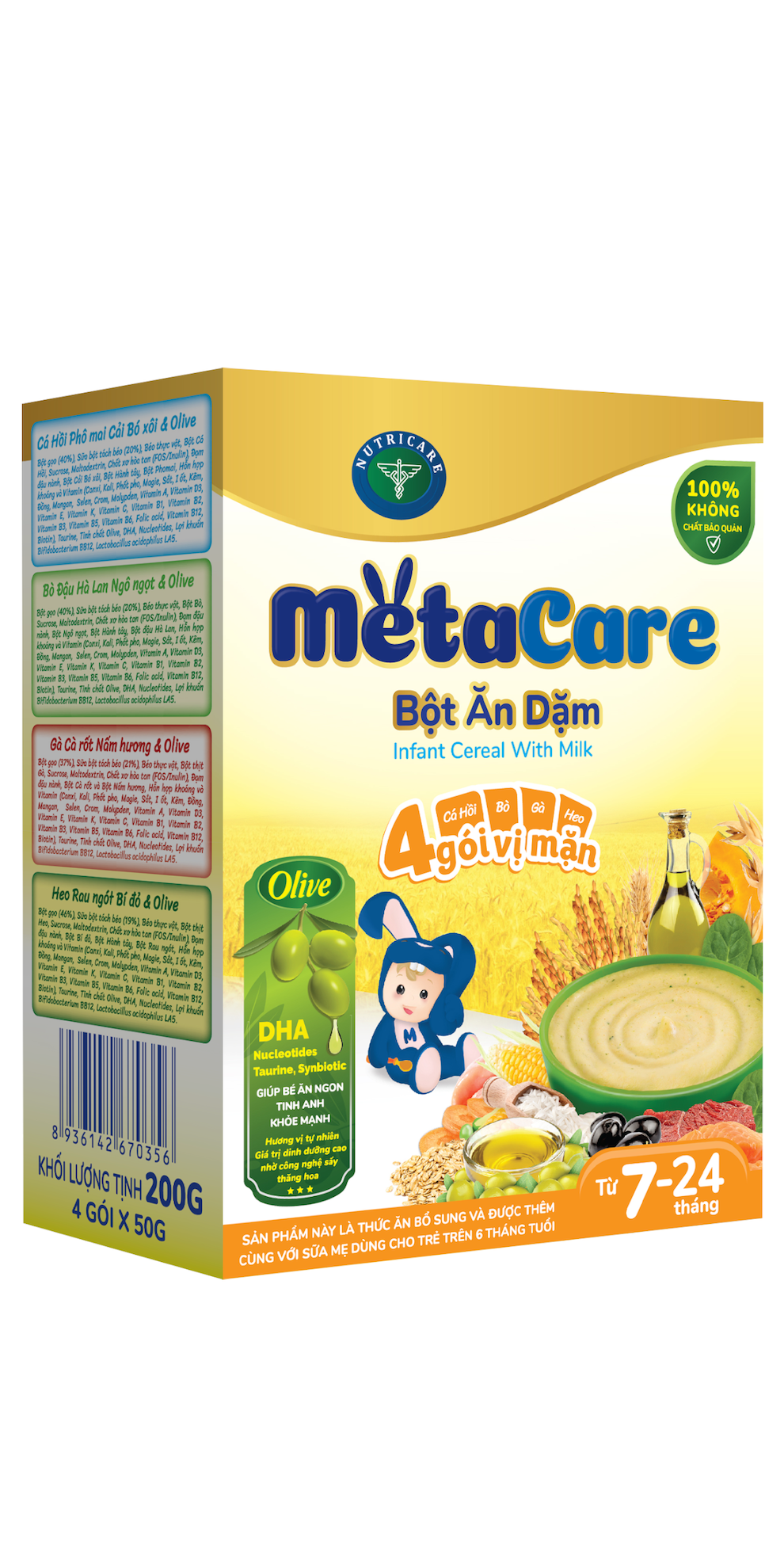 Bột ăn dặm Metacare - 4 vị mặn (200g)