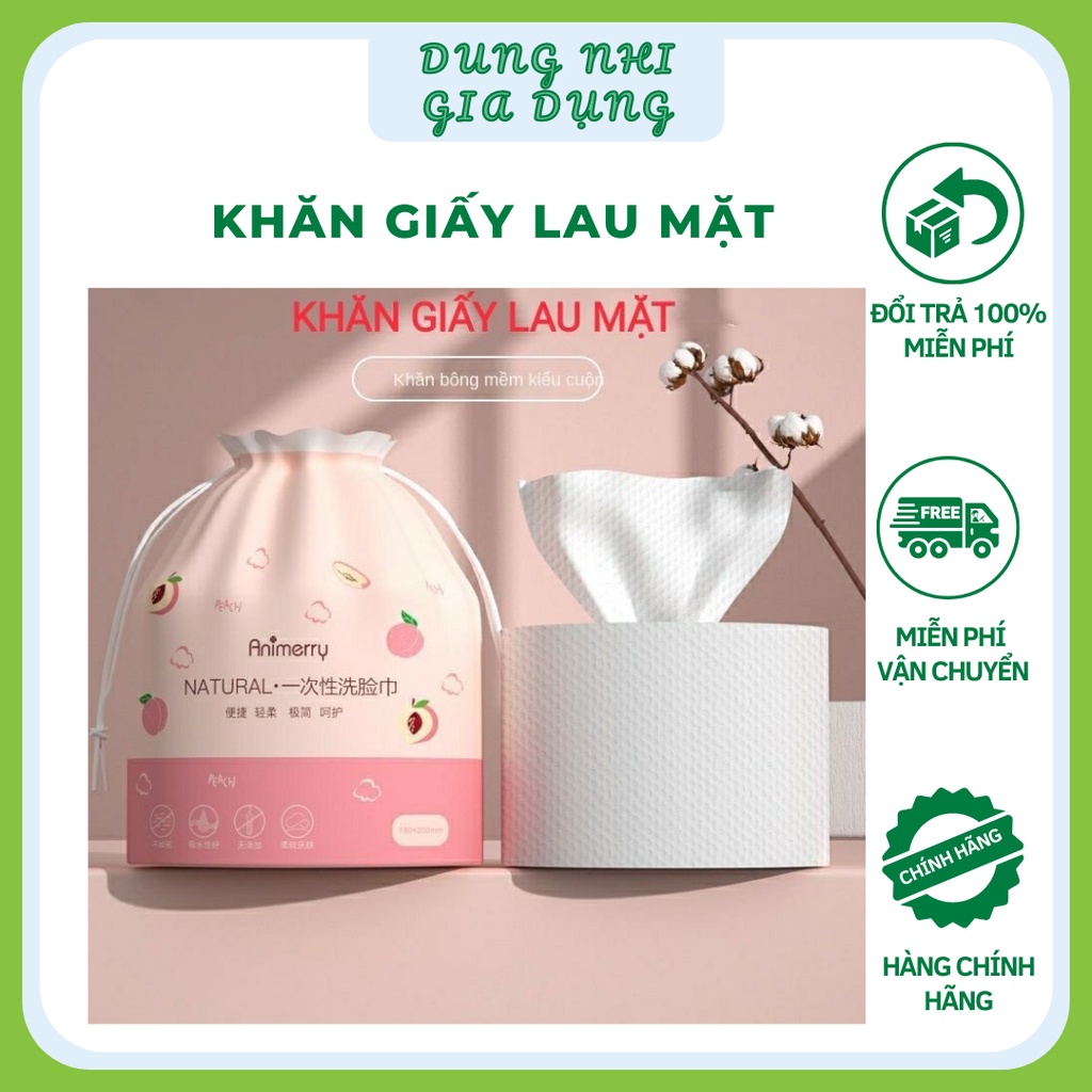 Khăn Giấy Lau mặt Animerry dùng 1 lần Khăn Giấy Khô Chất Liệu Cotton Mềm Mịn
