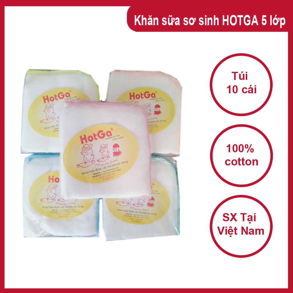 Khăn sữa xô cotton hotga 5 lớp
