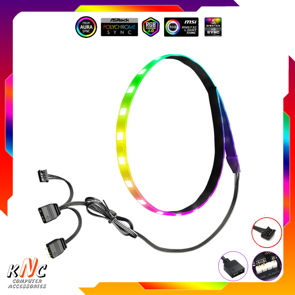 Dây Led Coolmoon Led 5v ARGB Dài 40cm Đồng Bộ Màu Mainboard Có Nam Châm Hít