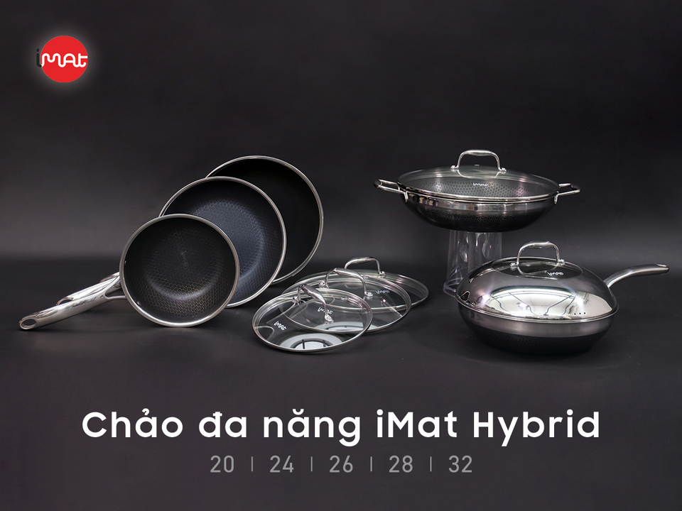 Chảo xào inox đa năng iMat Blackcube