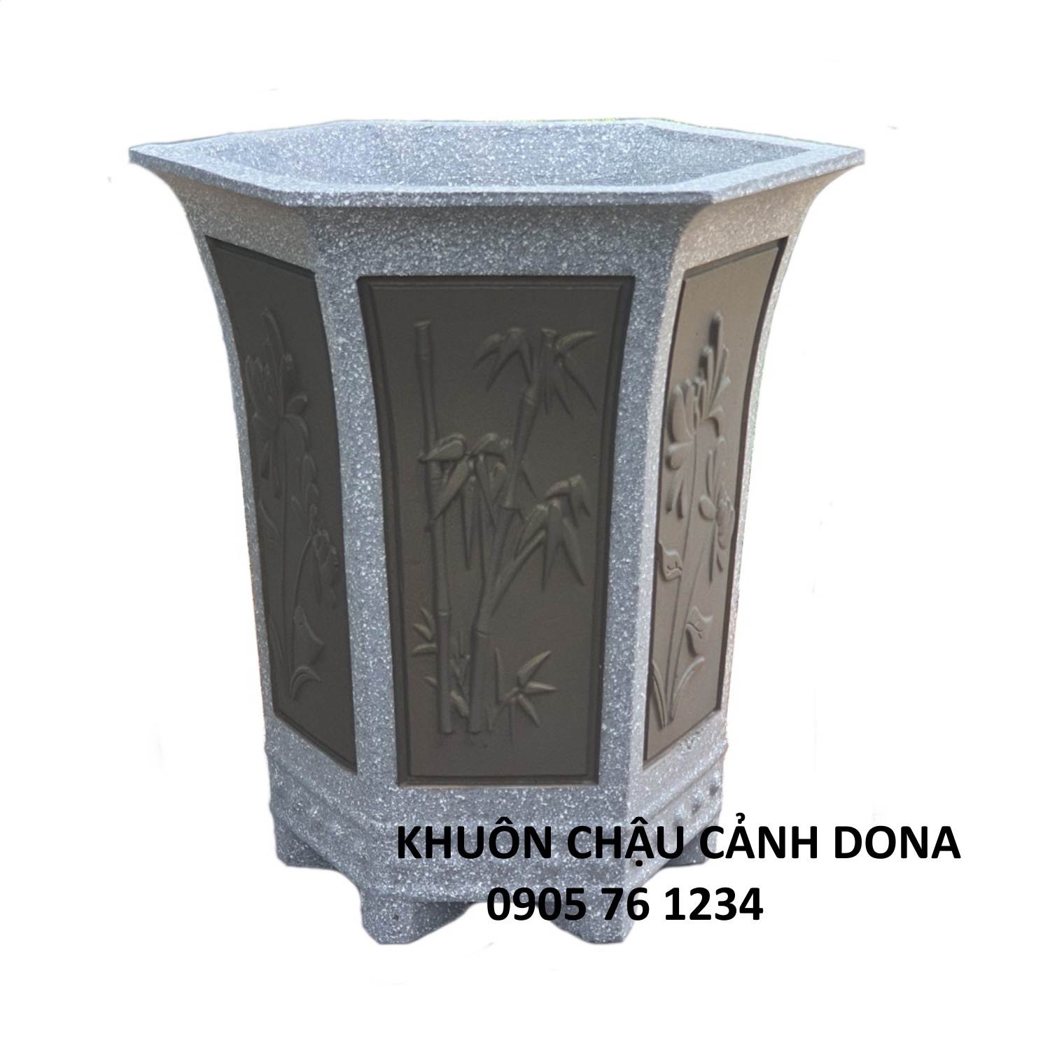 Khuôn Đúc Chậu Ly Lục Giác rộng 43 cao 53 cm Khuôn Đúc Chậu Cảnh Nhựa ABS cao cấp