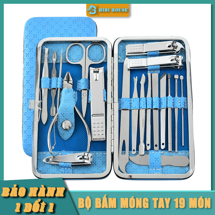 Bộ Cắt Móng Tay 19 Món Thép Không Gỉ BIBI HOUSE -Bộ Bấm Móng Tay Cao Cấp