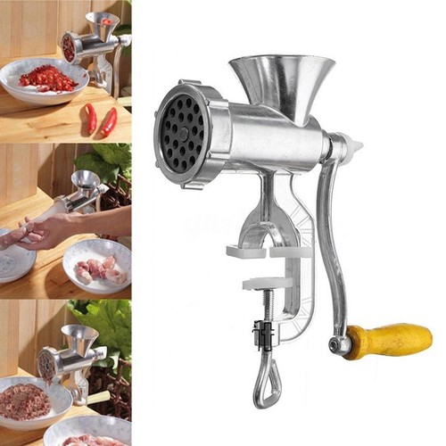Máy xay thịt, xay cá bằng tay đế kẹp bàn