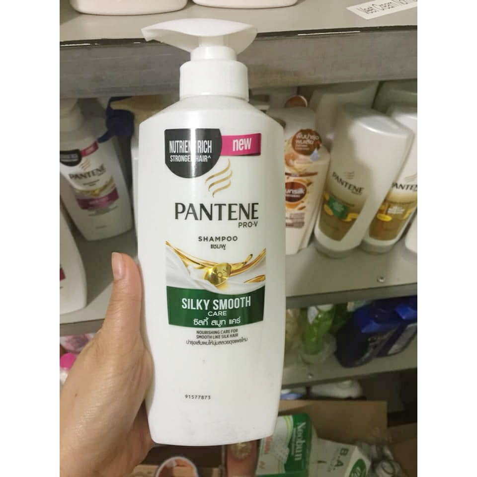 Dầu Gội Pantene 450ml Thái Lan Chai Xanh Bóng Mượt Chắc Khỏe Tóc