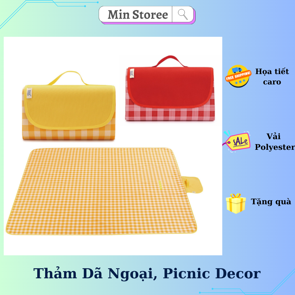 Thảm dã ngoại picnic gấp gọn thảm dã ngoại tiện lợi cao cấp - nhiều màu sắc khác nhau - min storee