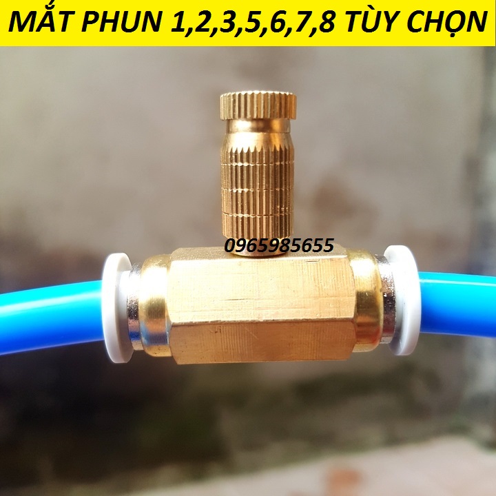 Béc phun sương bằng đồng số 1-2-3-5-6-7-8 kèm Chân nối ống phi 8 | béc phun sương tưới lan- tưới cây | béc phun sương đồng | béc phun sương | bép phun sương tưới lan | đầu bép phun sương