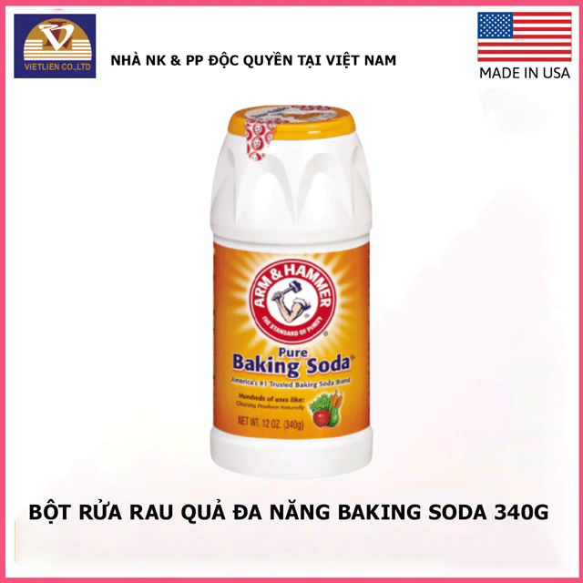 Muối nổi rửa rau quả baking soda tinh khiết arm&hammer 340g