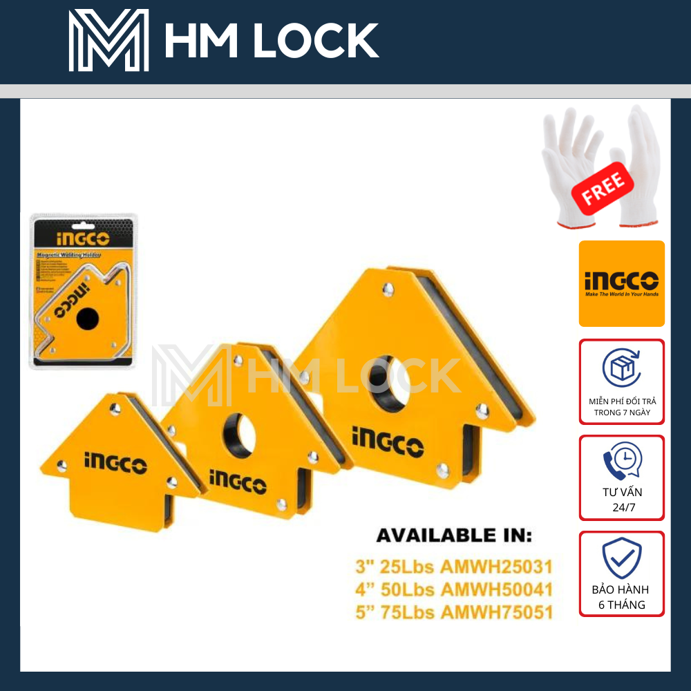Ke góc hàn nam châm ingco 12, 25, 33 kgs - góc: 45 °, 90 °, 135 ° - hàng chính hãng - hm lock