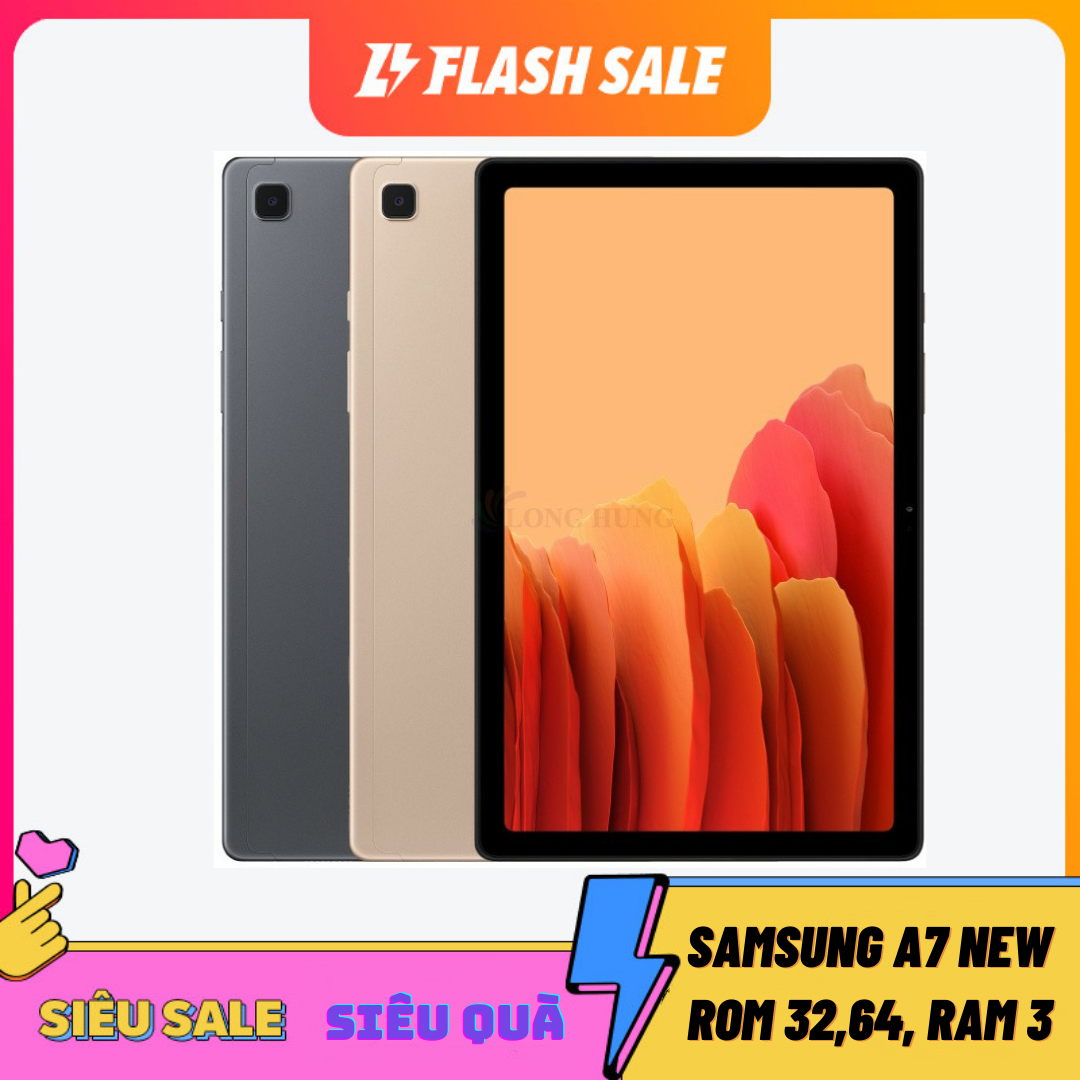 [Trả góp 0%, tặng đế dựng, ốp lưng, cường lực] ]Máy Tính Bảng Samsung Galaxy Tab A7, A7lite 4g new (có 99% và mới 100% nguyên hôp3GB/32GB, 64GB) SM-T500 wifi, tặng 2 phần mềm bản quyền tienganh123 luyenthi123 trọn đời má