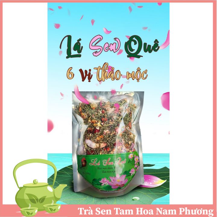 Trà lá sen quê thảo mộc 6 vị nam phương 300g