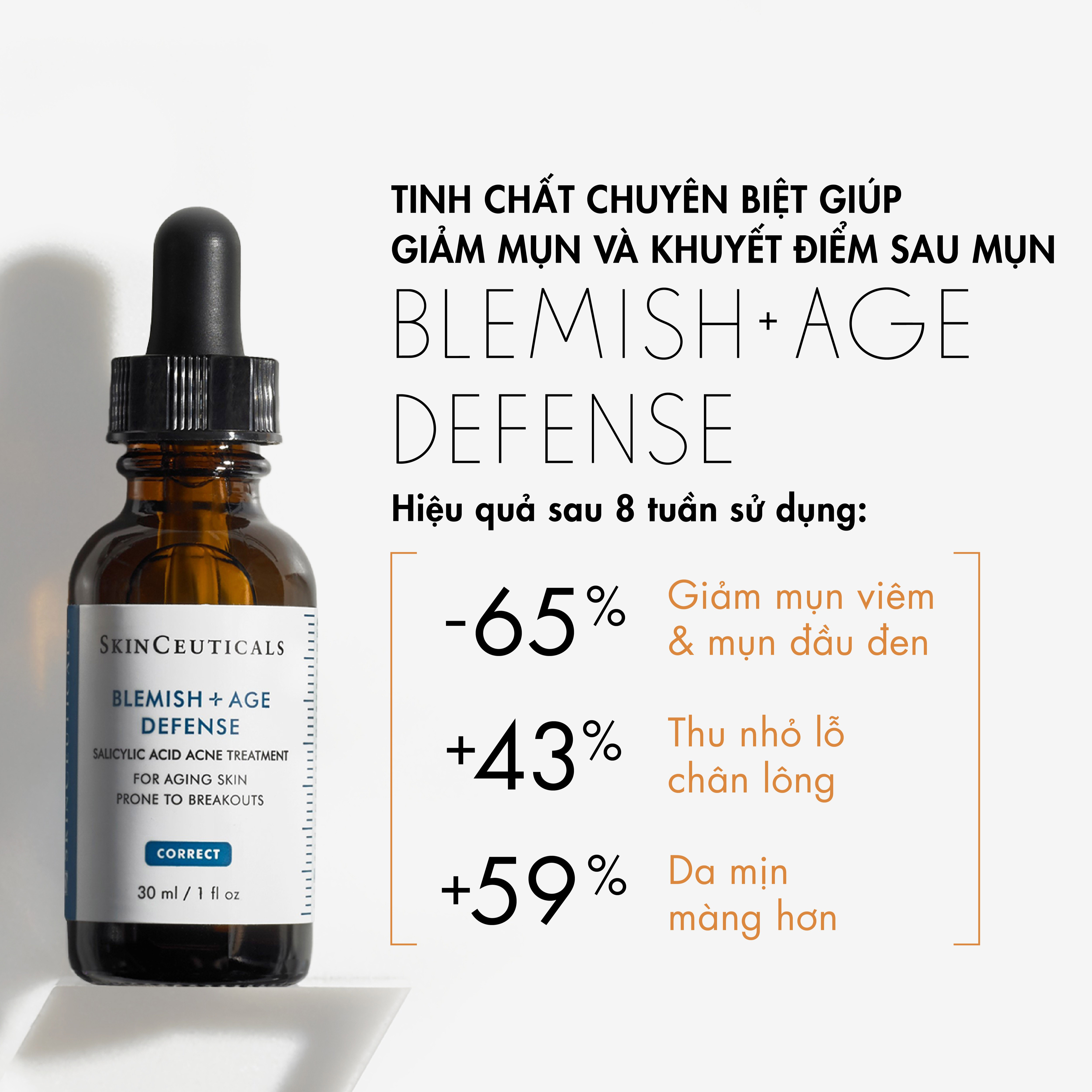 [Tem PP] Serum SkinCeuticals Blemish + Age Defense Giúp Giảm Mụn, Kiểm Soát Bã Nhờn Và Ngăn Ngừa Hình Thành Mụn 30ml