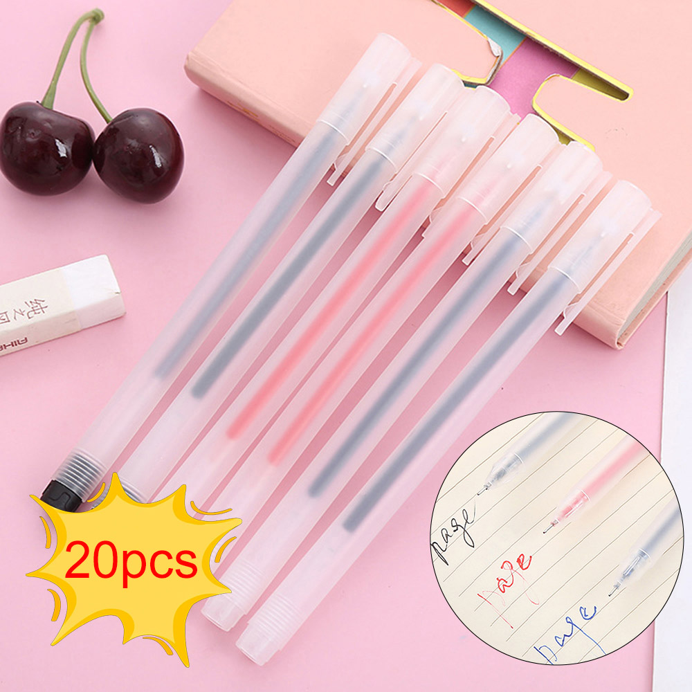 20PCS Transparent frosted neutral pen