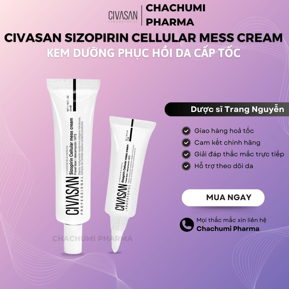 Kem Civasan Mess Cream phục hồi da nhạy cảm, mỏng yếu
