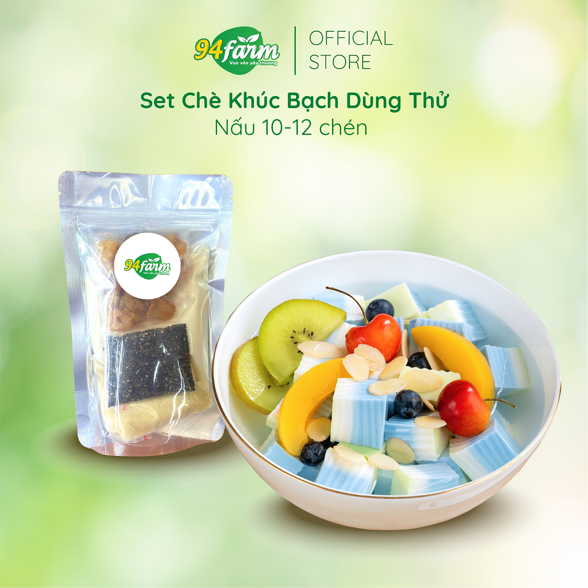 Set nguyên liệu chè khúc bạch dùng thử Nấu 10 chén