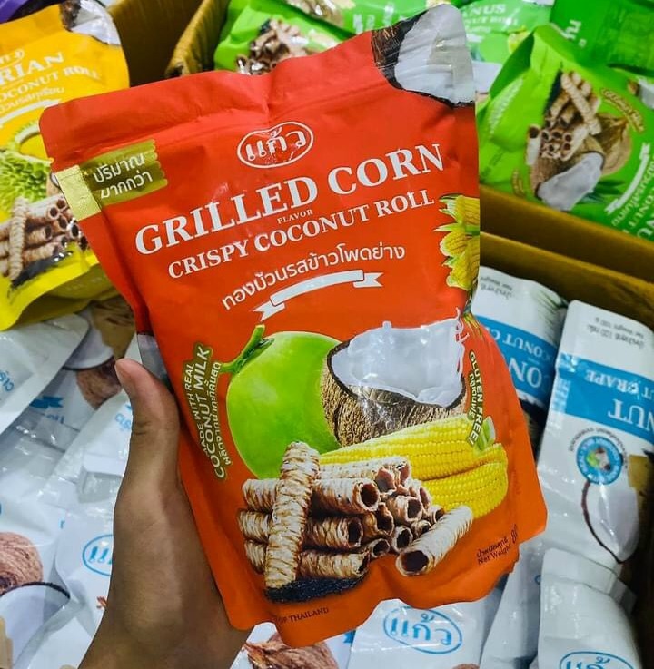 Bánh quế cuộn dừa crispy coconut roll thailand 80g - date t9/2021