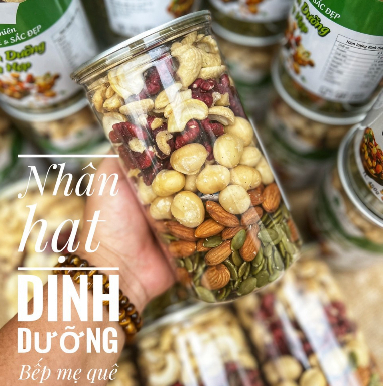 GRANOLA SIÊU HẠT (hàng không độn táo đỏ và dừa sấy) hủ 500gr
