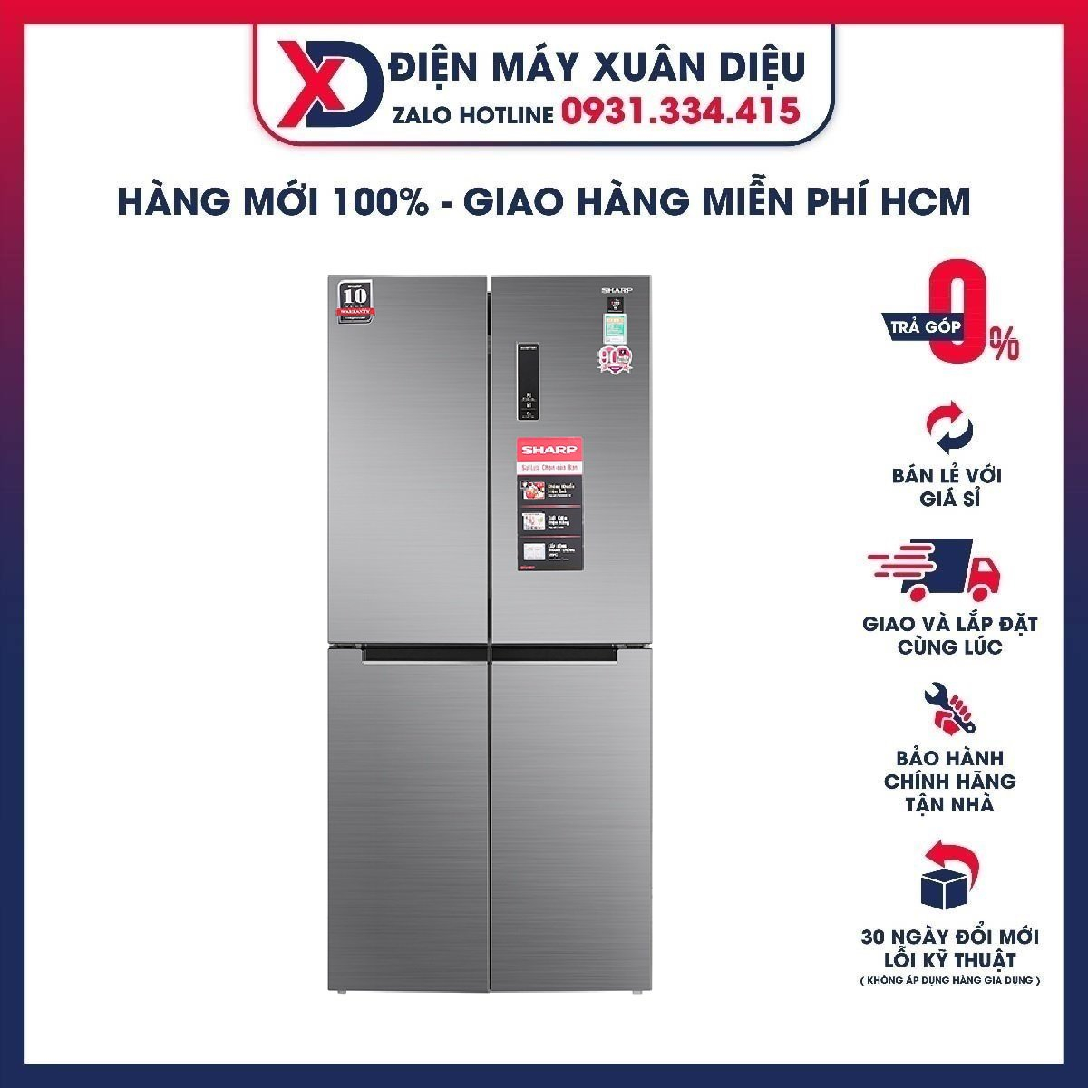 Tủ lạnh Sharp Inverter 401 lít SJ-FXP480V-SL - Chế độ Eco tiết kiệm điện Công nghệ làm lạnh : Luồng khí lạnh đa chiều Công nghệ kháng khuẩn khử mùi : Plasmacluster Ion Bộ lọc với các phân tử Ag+Cu