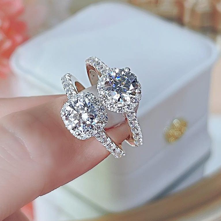 Nhẫn nữ đẹp, nhẫn nữ vàng trắng, nhẫn bạc Ý xi kim, nhẫn đá phale cao cấp, nhẫn kim cương sang trọng, nhẫn vàng non 24k, nhẫn vàng cưới - Trang sức GADO NM044 CAM KẾT KHÔNG ĐEN