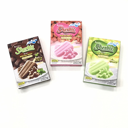Combo 03 hộp Bột làm kem đá Nhật Bản Shirbie - House Foods