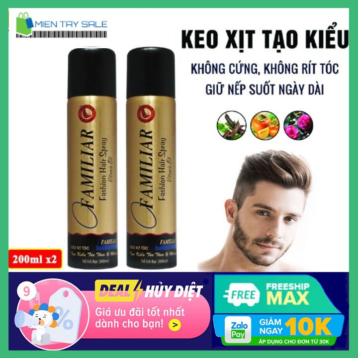 Combo 2 chai keo xịt tóc tạo kiểu familiar 200ml hương mới -miền tây sale