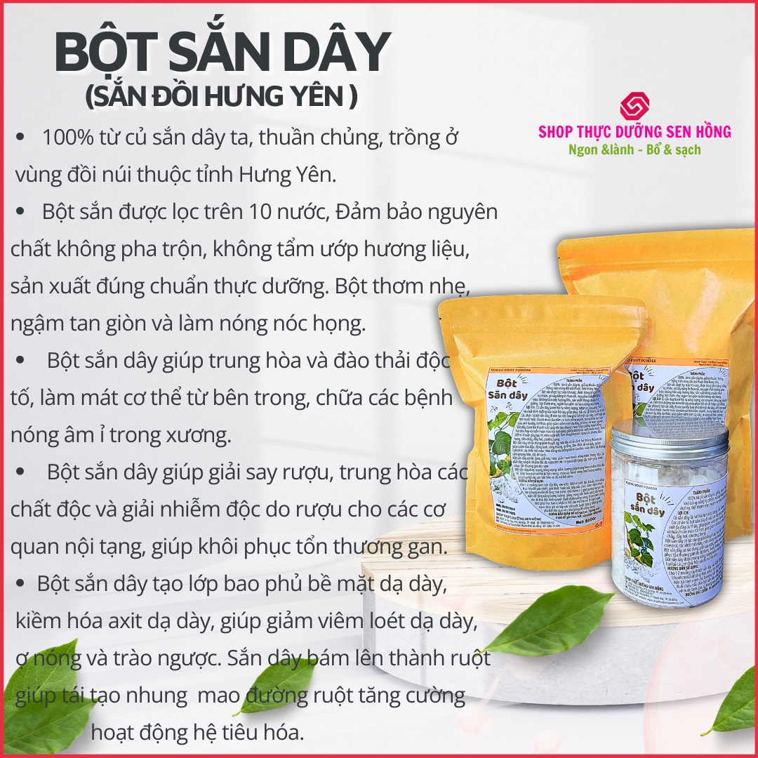 Bột sắn dây Hưng Yên nguyên chất (1KG) Hàng đảm bảo, bao xài, bao đổi trả.
