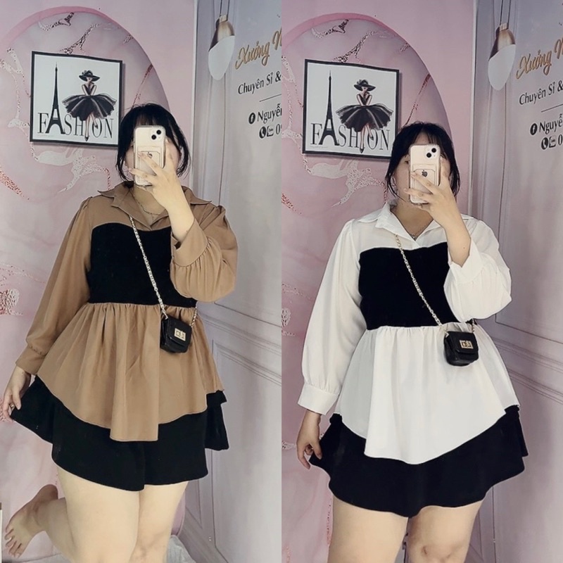 Áo sơmi tiểu thư bigsize 67kg đến 95kg