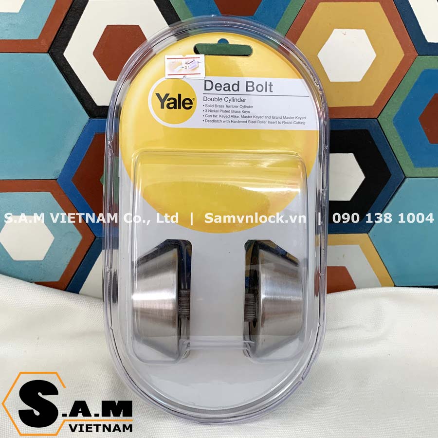 Khoá cóc 2 đầu chìa yale v8121 us32d inox 304 mờ