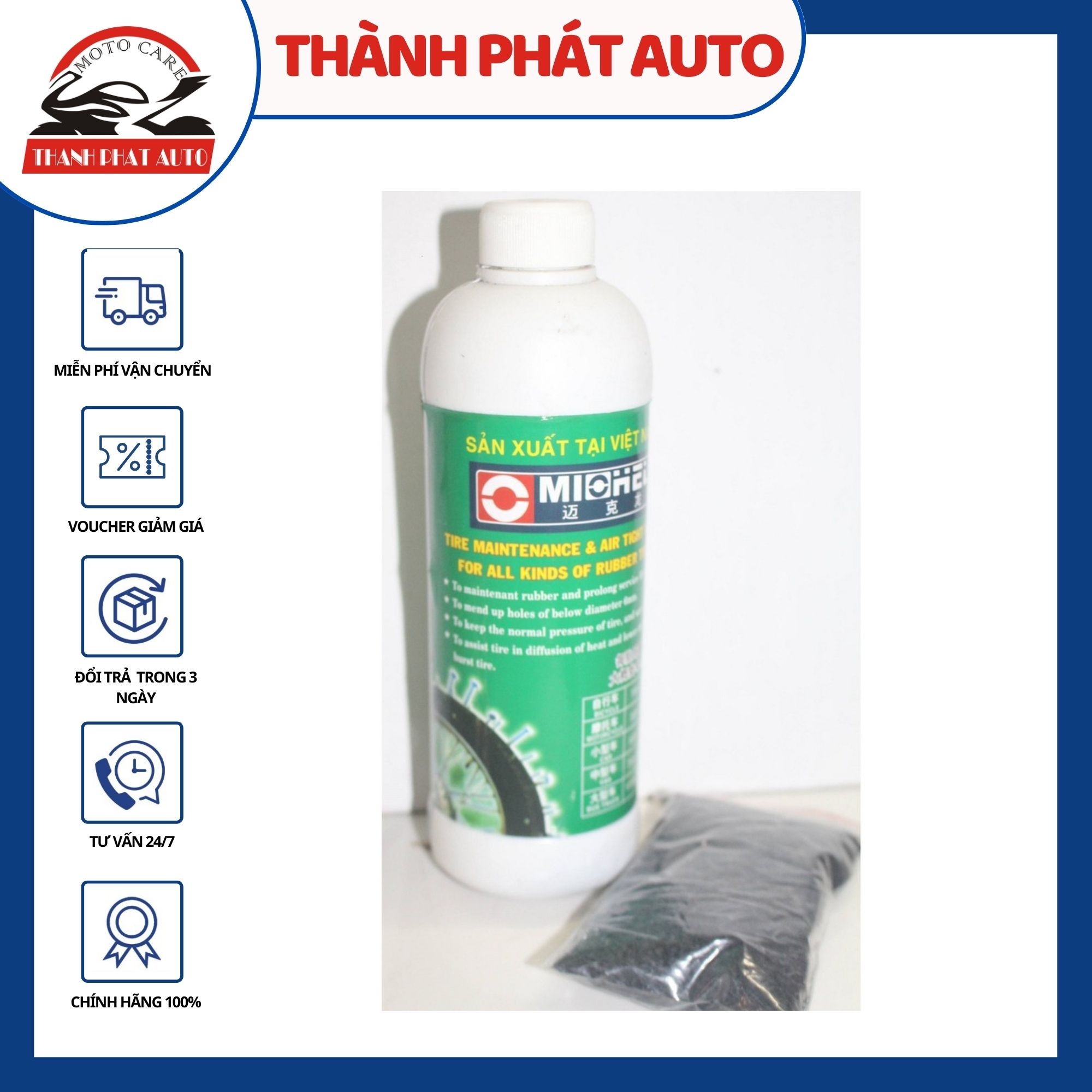 Keo nước tự vá cho xe máy (vỏ không ruột)