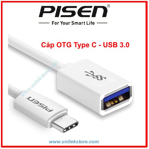 Cáp chuyển usb otg type c - usb 3.0 pisen