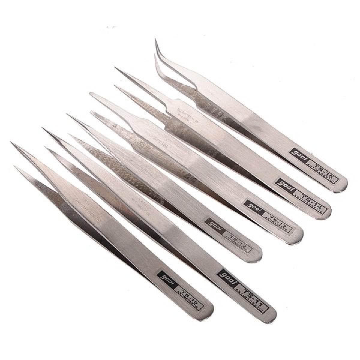 Siêu rẻ Bộ 6 Nhíp Gắp Linh Kiện Điện Tử, Nhíp Bảo Dưởng Xe Chất Liệu Thép Không Gỉ