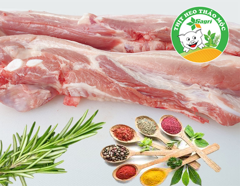 Ba rọi rút sườn Heo Thảo mộc Sagri 1kg