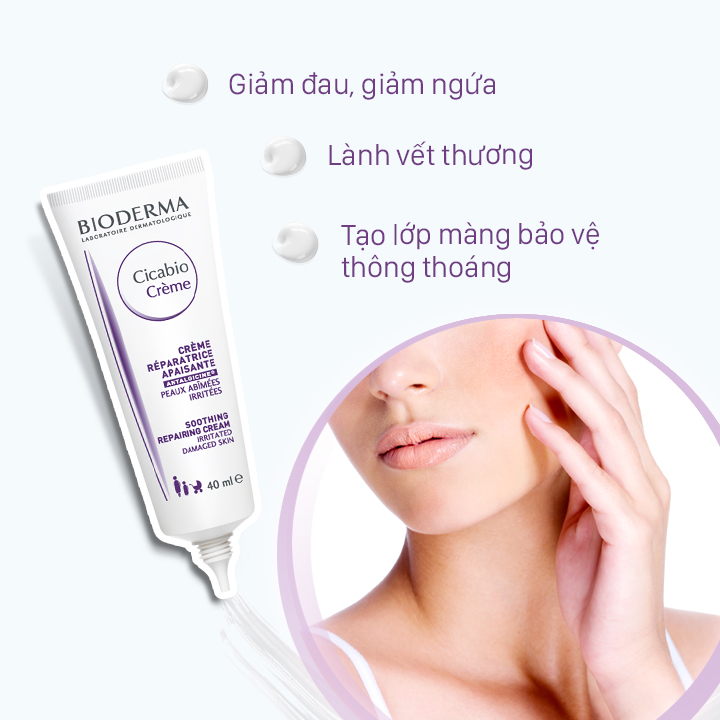 Chiết - Gốc] Kem dưỡng phục hồi da Bioderma Cicabio Cream tím | Lazada.vn