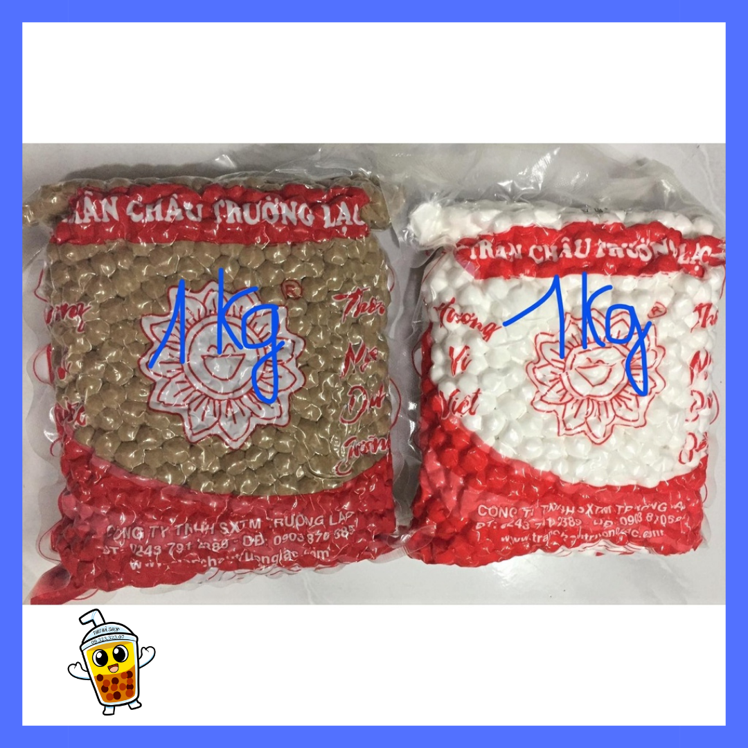 (COMBO 2 gói) trân châu đen + trắng 2kg,nguyên liệu làm trà sữa
