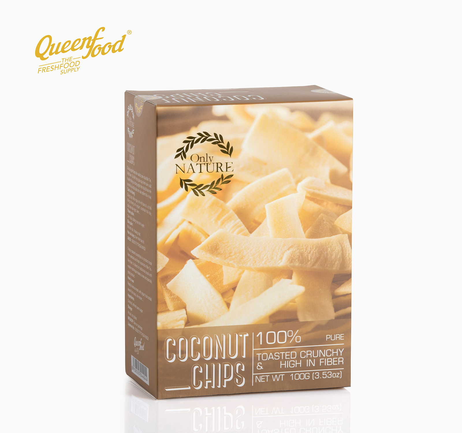 Dừa sấy giòn coconut chips only nature 100gr / hộp hàng việt nam xuất khẩu