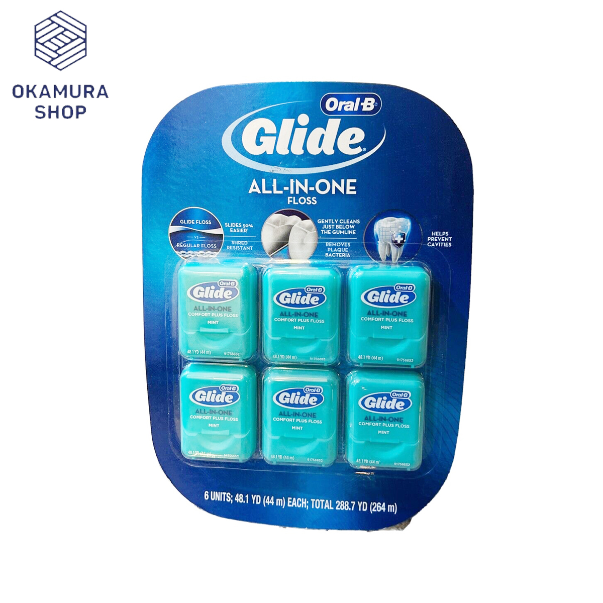 Chỉ nha khoa Oral B Glide ALL-IN-ONE Brilliance Blast Floss Clean Mint hộp 44m từ Mỹ