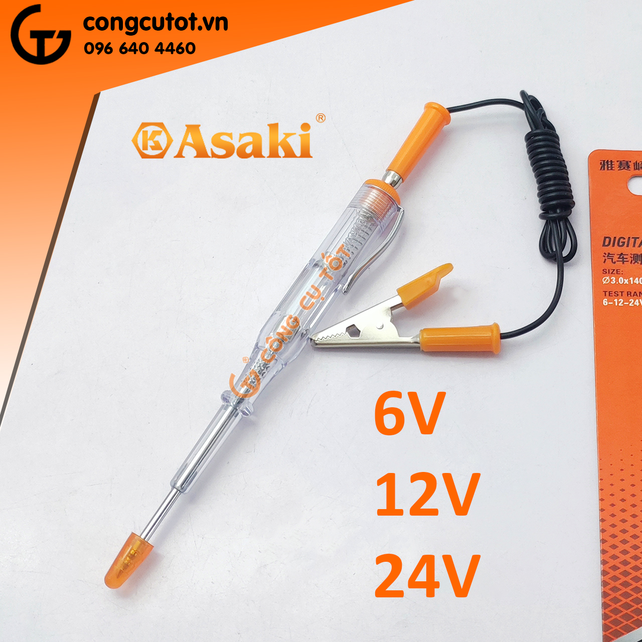 Bút thử điện 6-24v kingtony 9dc22, asaki ak-9063