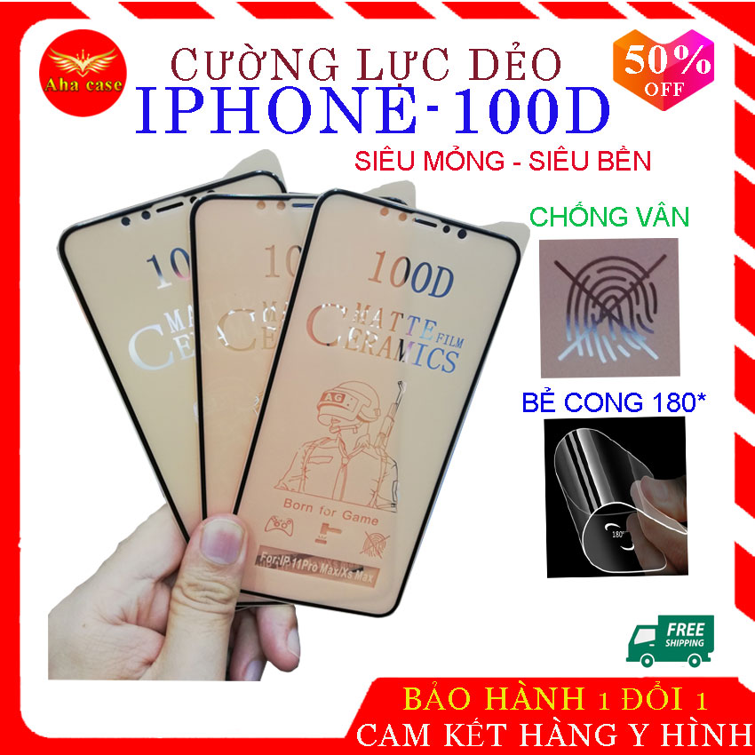 [Rẻ Vô Đối] MIẾNG DÁN MÀN HÌNH IPHONE 100D SIÊU CHẤT, SIÊU DẺO, CHỐNG VÂN, CỰC DỄ DÁN cho các dòng Iphone 6/6s/6plus /7/7plus/8/ 8plus / X/ XR/  Xs Max/ Ip11/ 11 Pro Max bền đẹp. TẶNG KÈM GIẤY LAU
