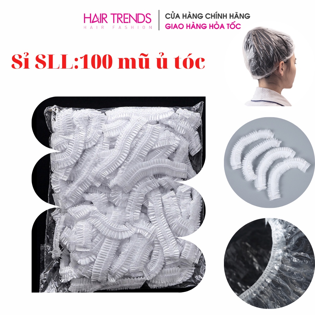 Set 100 mũ ủ tóc nilon trùm đầu mũ ủ tóc dùng 1 lần