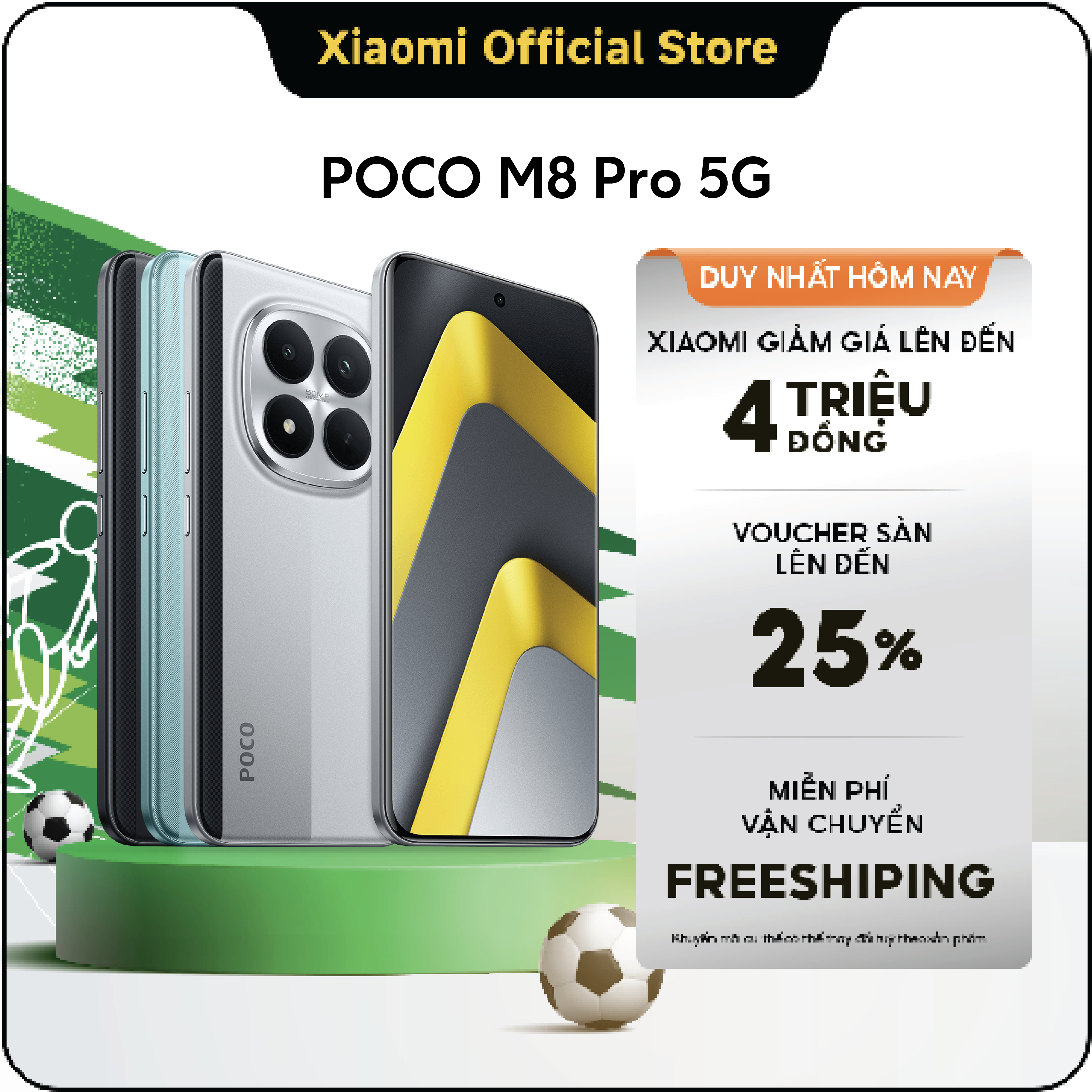 Điện thoại thông minh POCO M8 PRO 5G (8+256GB|12+512GB)|Pin 6.500mAh (typ) siêu lớn|Màn hình AMOLED CrystalRes 1.5K|6,83 inch|Snapdragon® 7s Gen 4