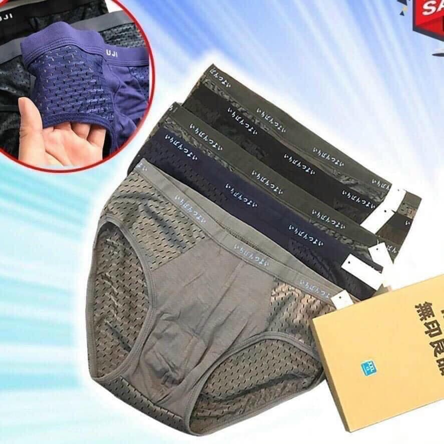 Quần lót tam giác nam thông hơi xuất Nhật- Quần sịp nam- COMBO 4 Quần lót nam- Chipxk