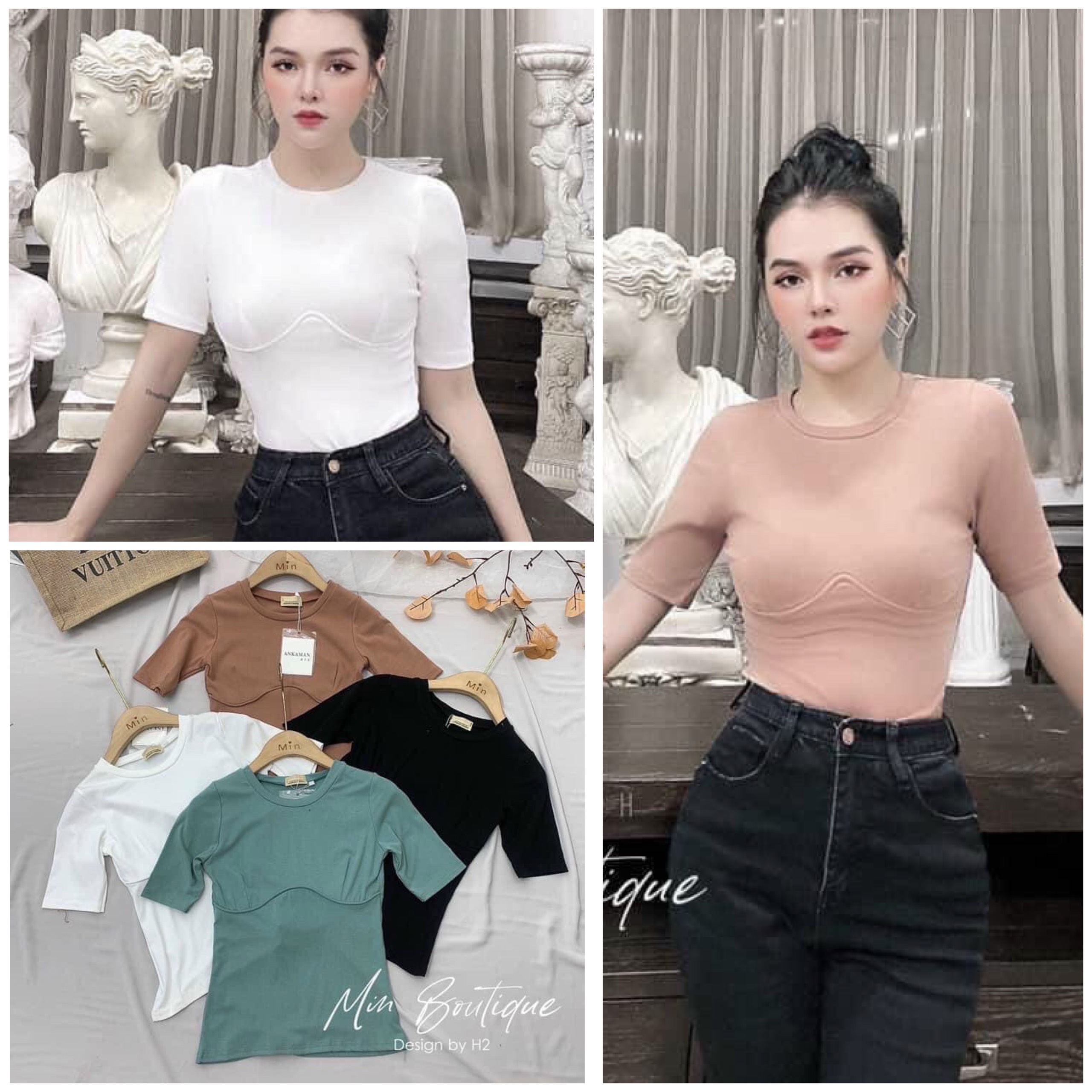 [ CÓ MÚT NGỰC ] Áo Kiểu Thun Borip Tay Lỡ Có Mút, Áo Thun Body Tay Lỡ Cá Tính