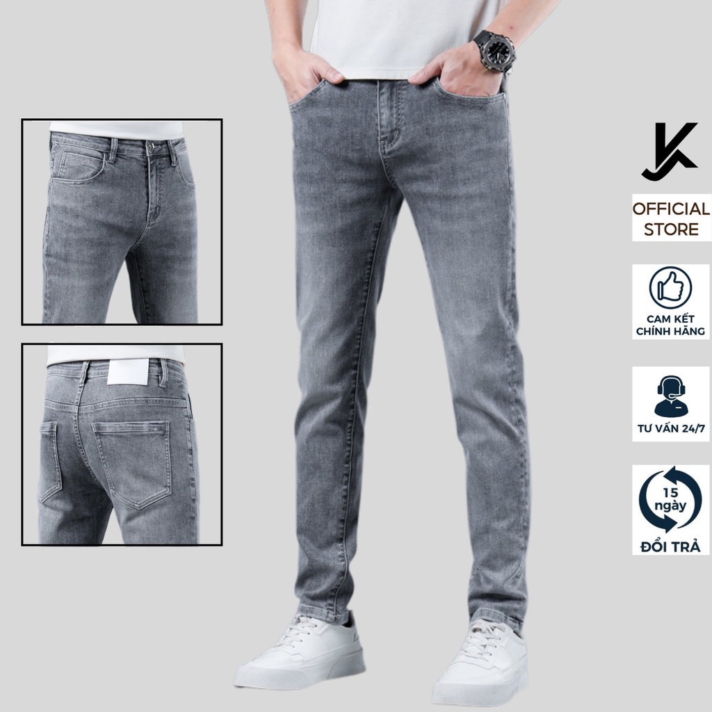 Quần jeans nam KJ Vải Jeans ống côn co giãn nhẹ thoải mái giữ dáng tốt phong cách Hàn QuốcVua Quần Jeans