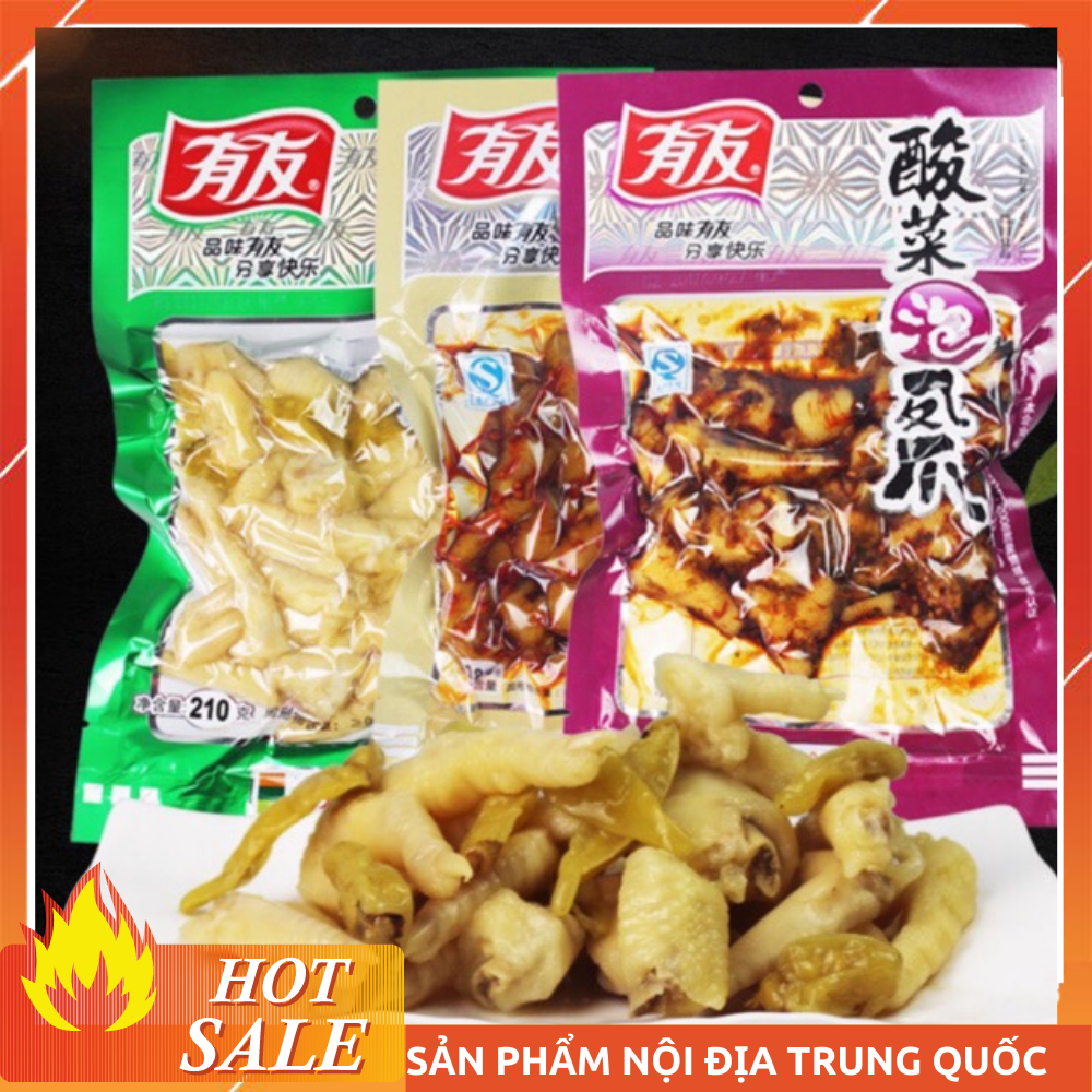 Chân gà muối ớt xanh - muối dưa tím YuYu