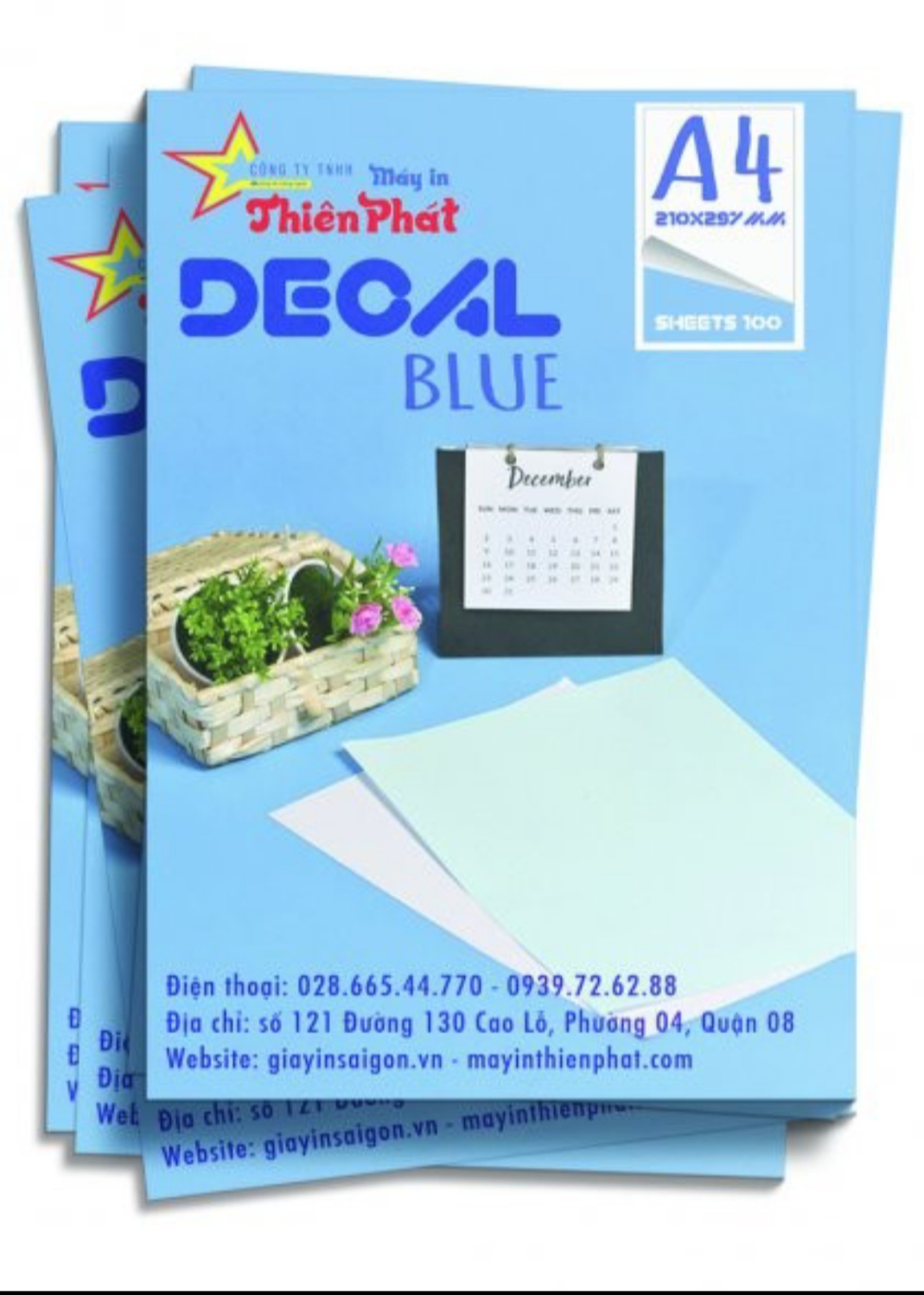 Giấy in nhiệt decal đế xanh a4