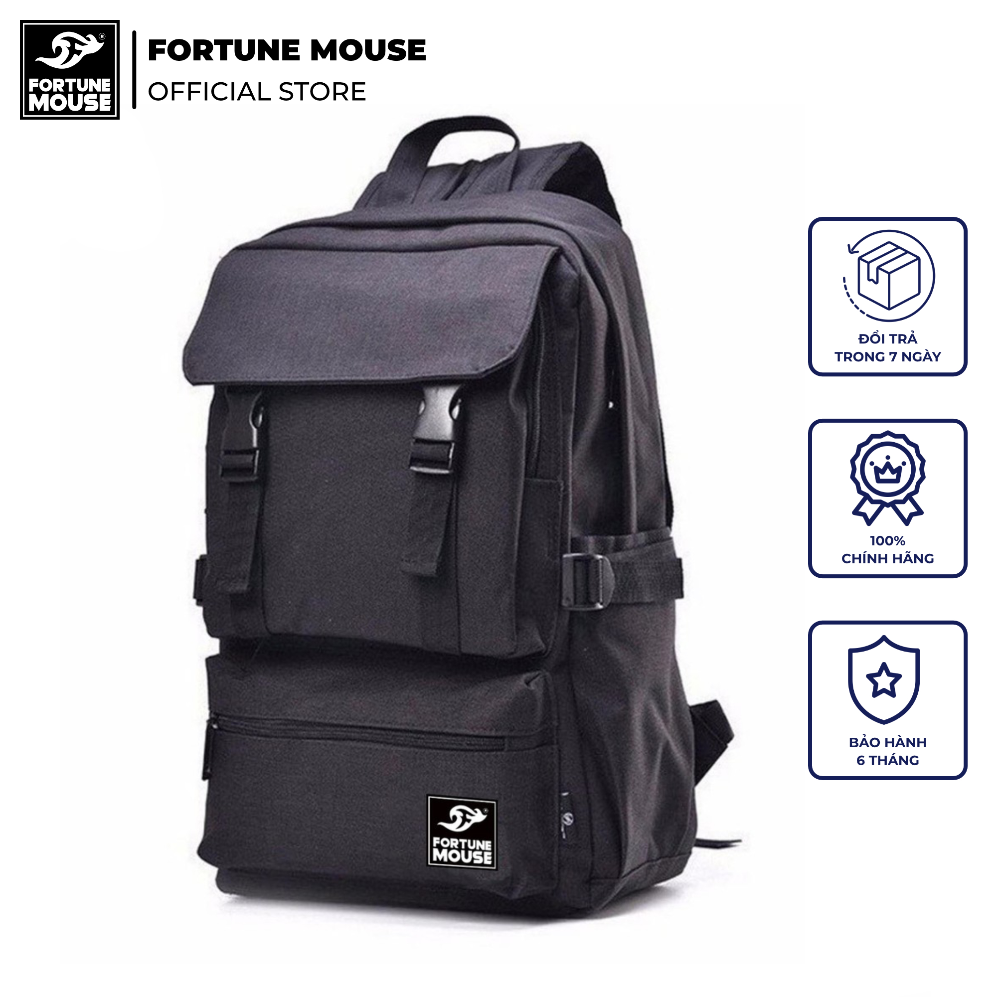 Balo laptop 16inch hàn quốc Fortune Mouse B058