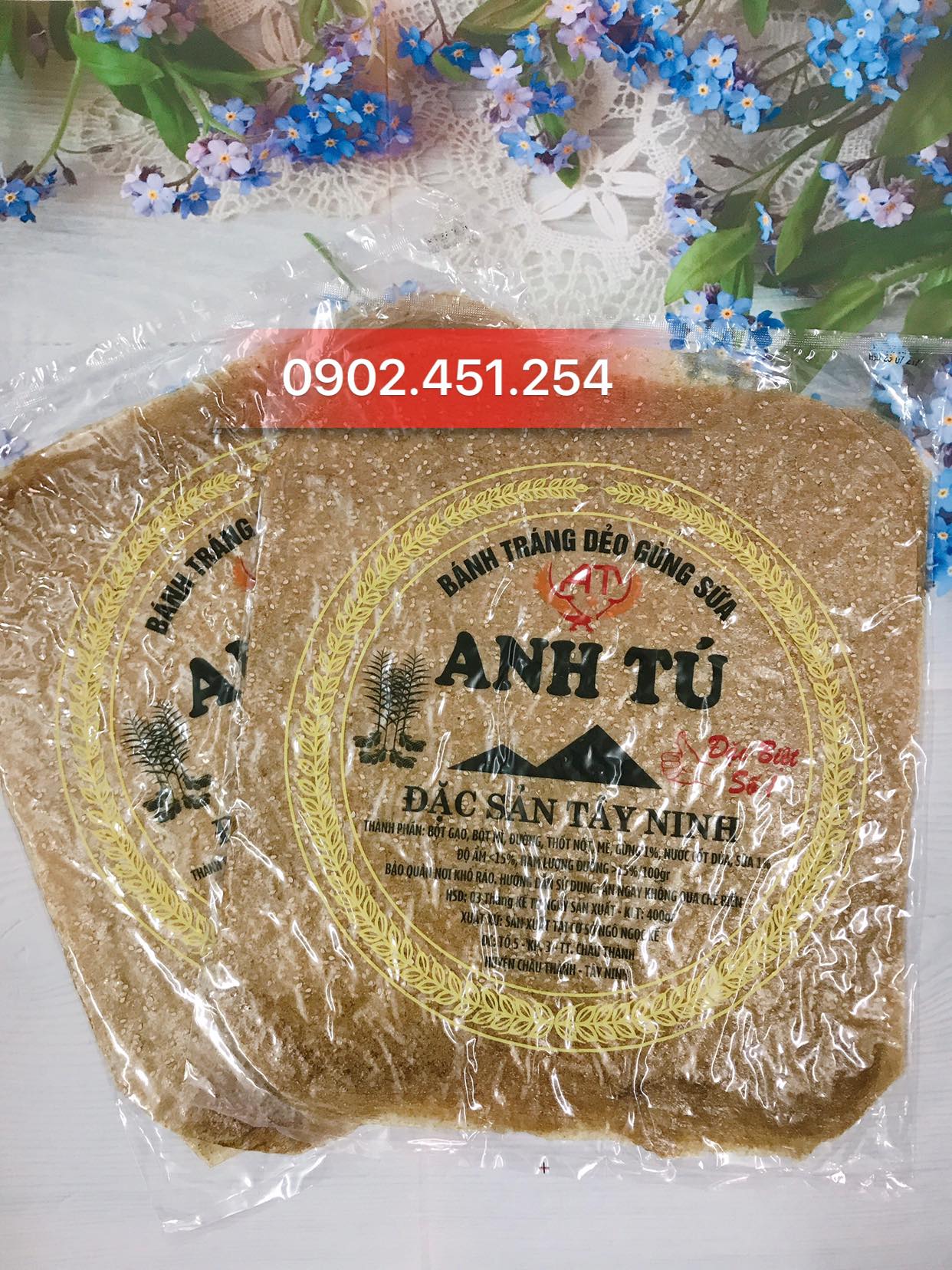 Bánh tráng dẻo gừng anh tú tây ninh 400g