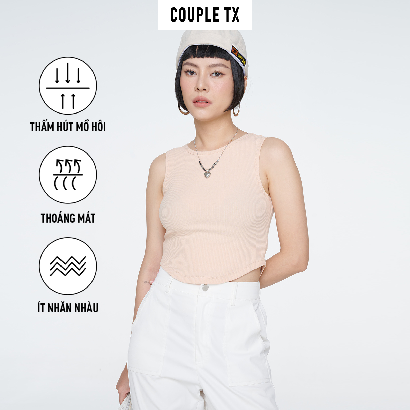Couple tx - áo thun nữ sát nách lai tròn wts 2317